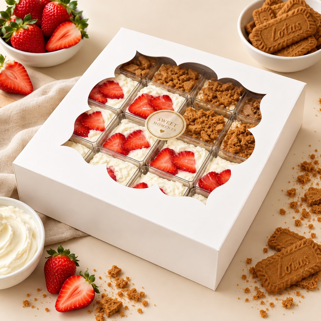 Layers & Temptations dessert box packaging